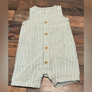 Little Planet Organic by Carter’s Striped Blue and White Baby Romper